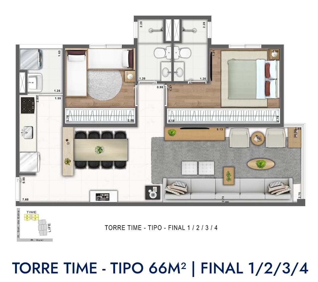 Saúde (5 min a pé até o metrô) 2 dormitórios 1 suíte 1 vaga Depósito 66m²