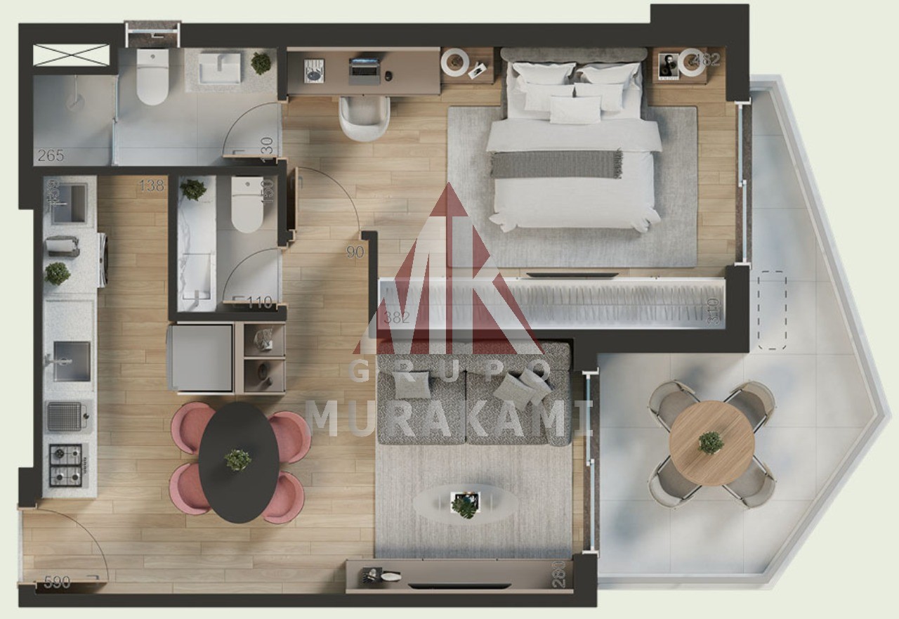 Apartamento à venda com 1 quarto, 46m² - Foto 52