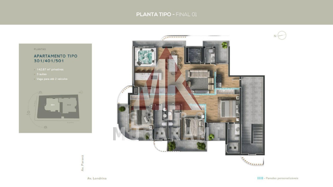 Apartamento à venda com 3 quartos, 142m² - Foto 30