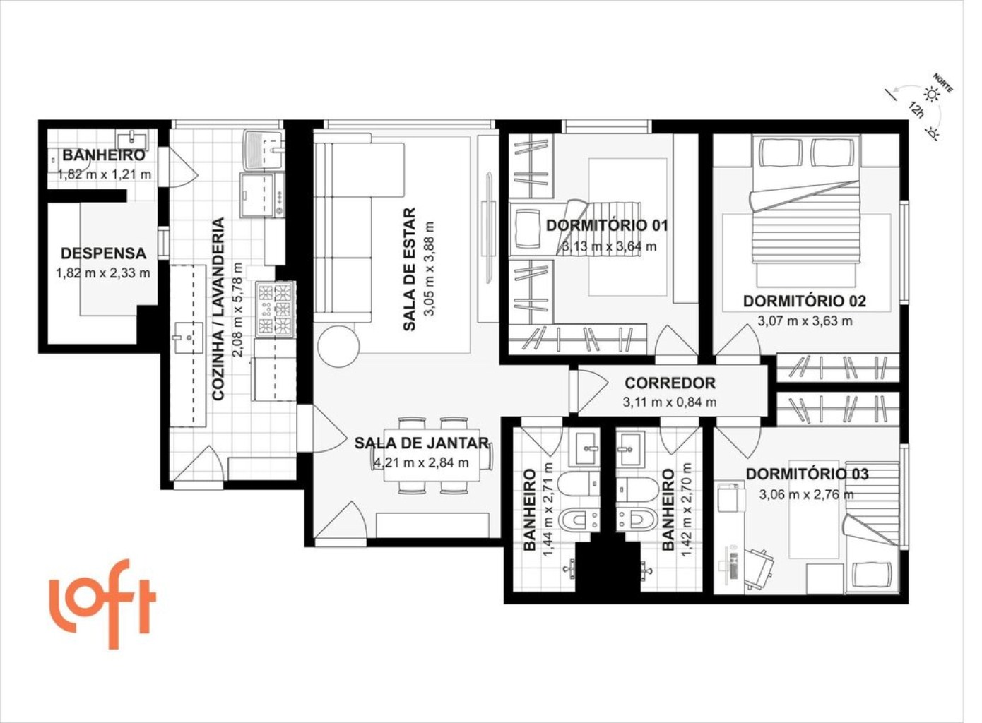 Apartamento, 3 quartos, 80 m² - Foto 54