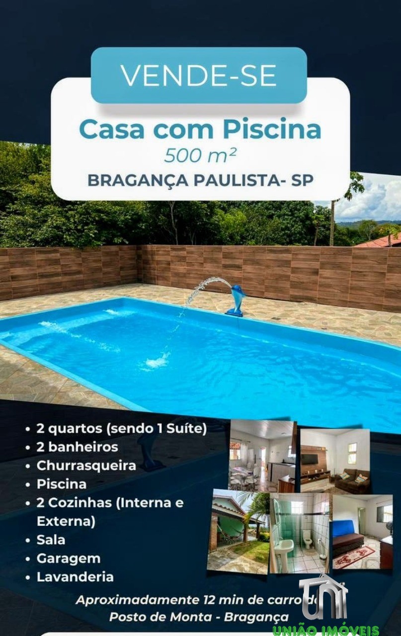 Chácara com casa e piscina em bragança paulista-sp: 2 quarto