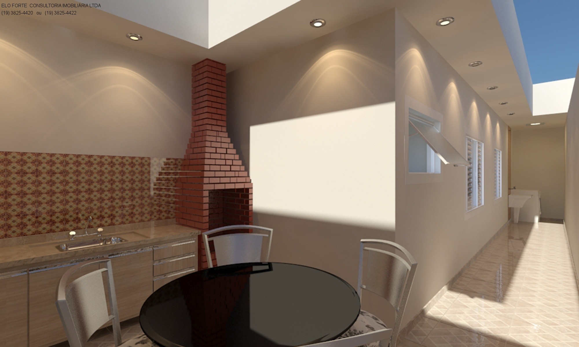 CASA em CENTRO, INDAIATUBA - CASA 2:  VALOR 390 MIL A PROJEÇÃO EM 3D.  A CASA terá uma grande sala de Estar/Jantar, cozinha, lavanderia, banheiro social,  dois quartos (sendo 1 su - Foto 2