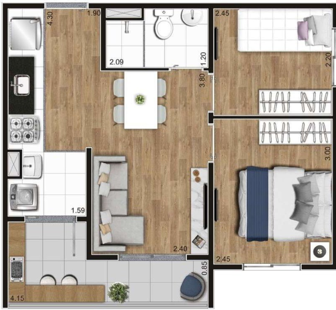 Apartamento, 2 quartos, 41 m² - Foto 24