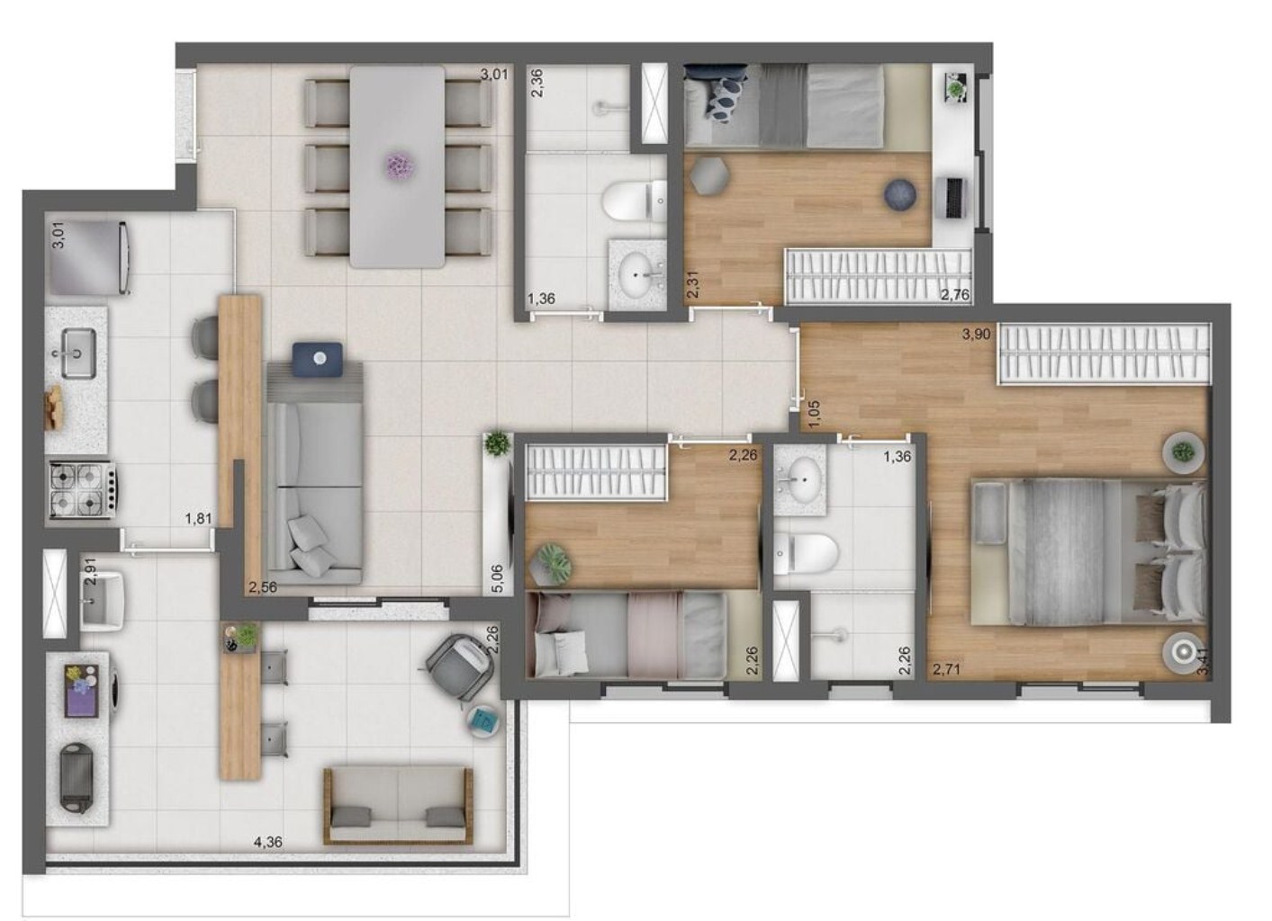 Apartamento, 3 quartos, 69 m² - Foto 26