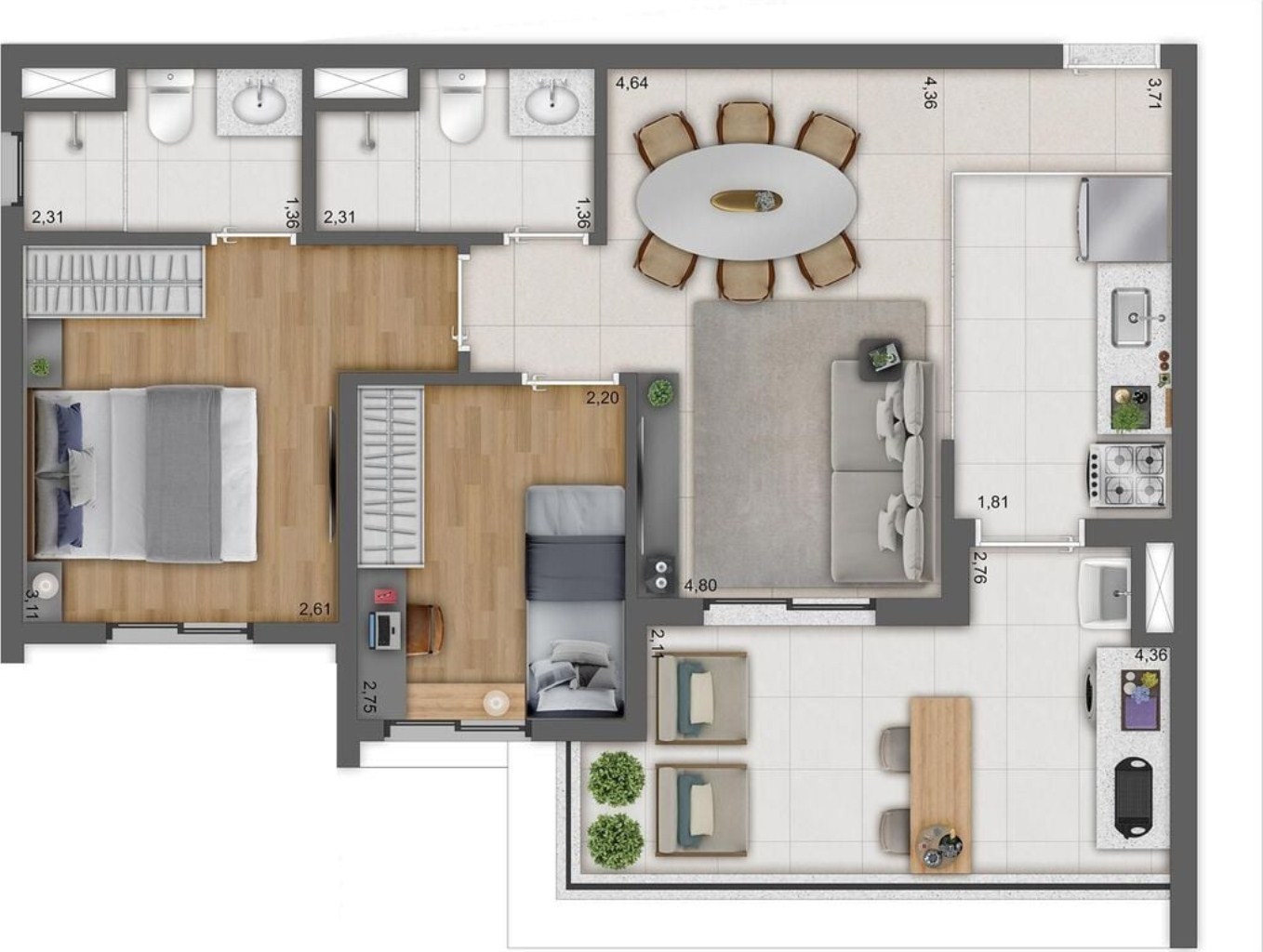 Apartamento, 3 quartos, 69 m² - Foto 25