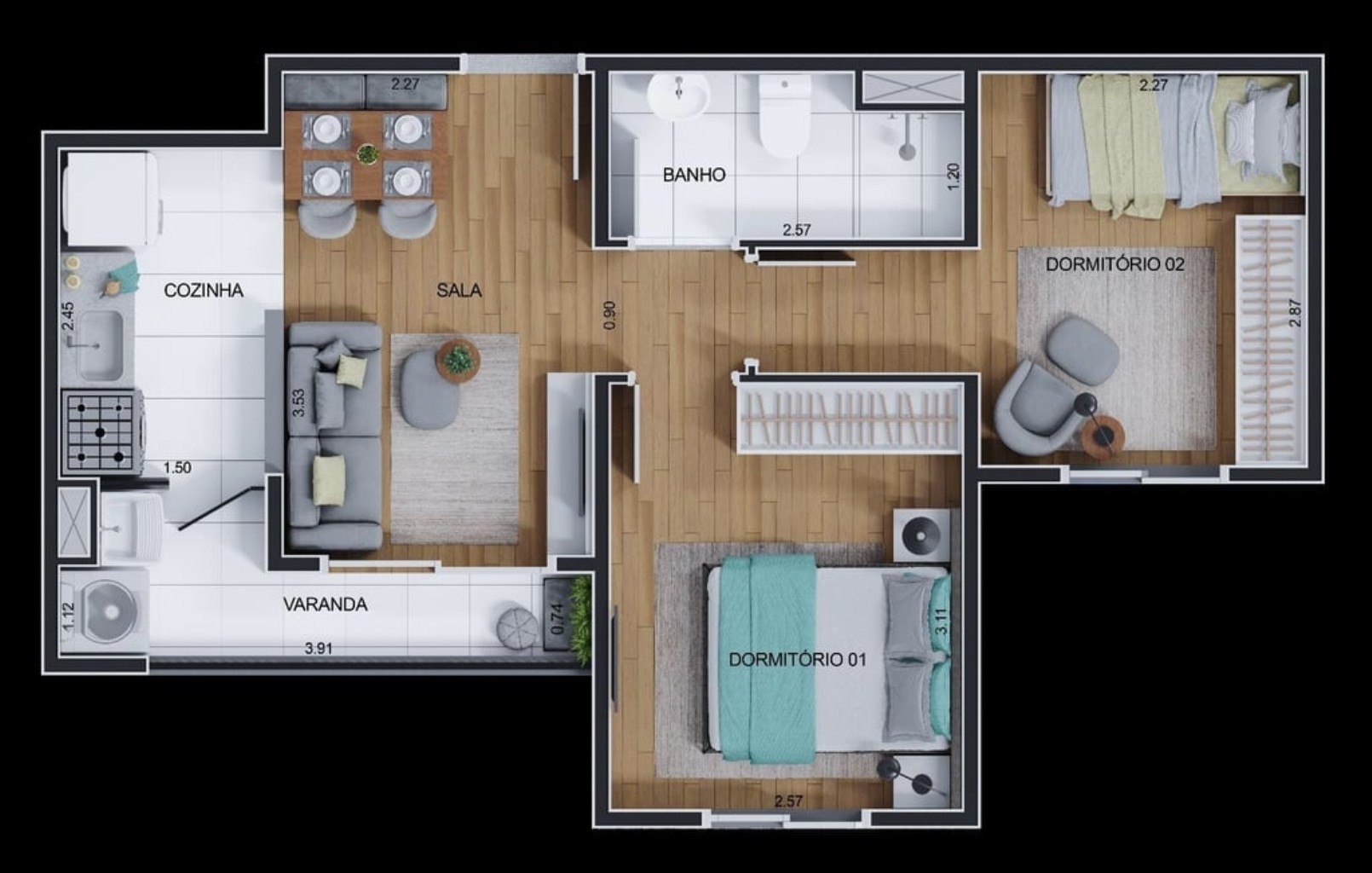 Apartamento, 2 quartos, 40 m² - Foto 22
