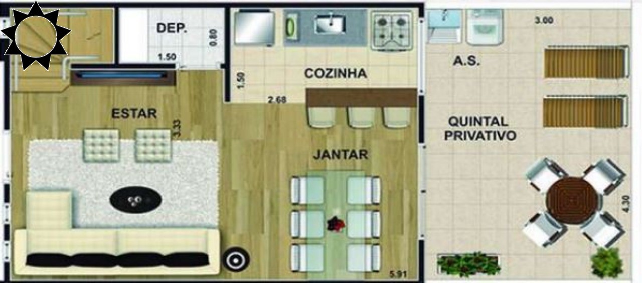 Casa, 2 quartos, 64 m² - Foto 5