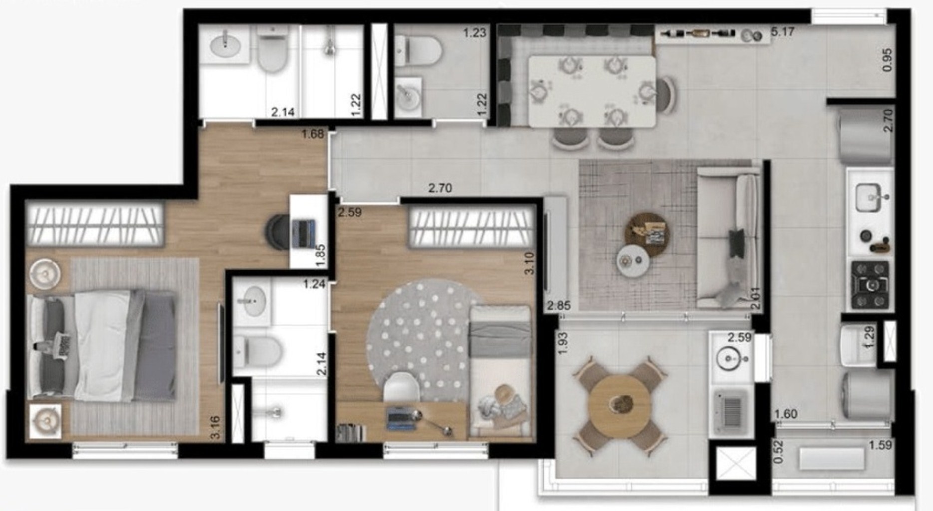 Apartamento, 3 quartos, 91 m² - Foto 43