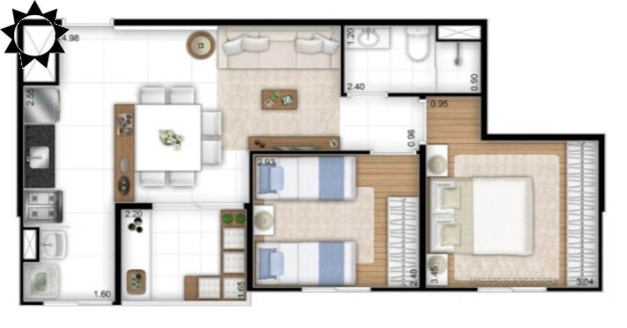 Apartamento, 2 quartos, 70 m² - Foto 3