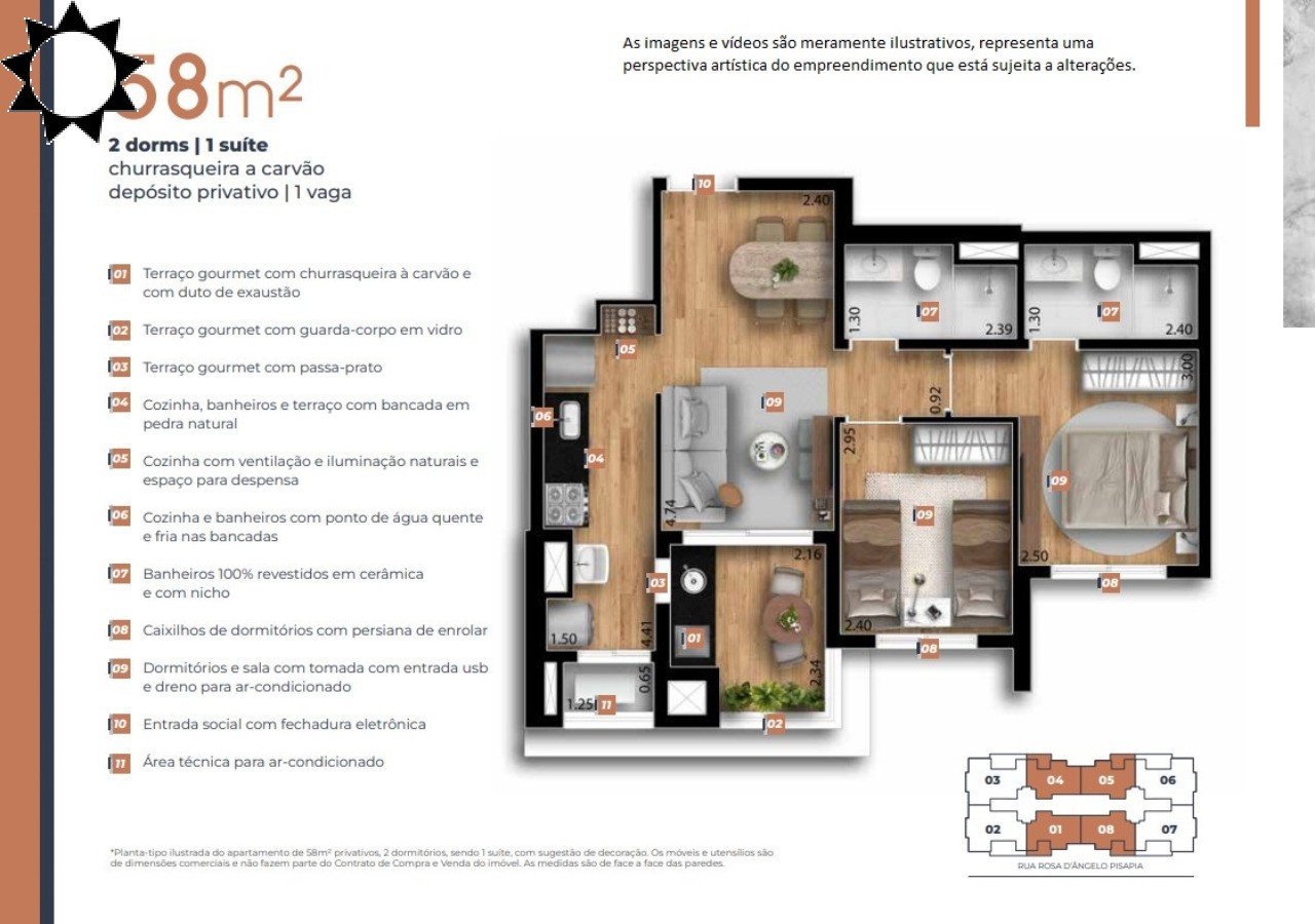 Apartamento, 2 quartos, 58 m² - Foto 3