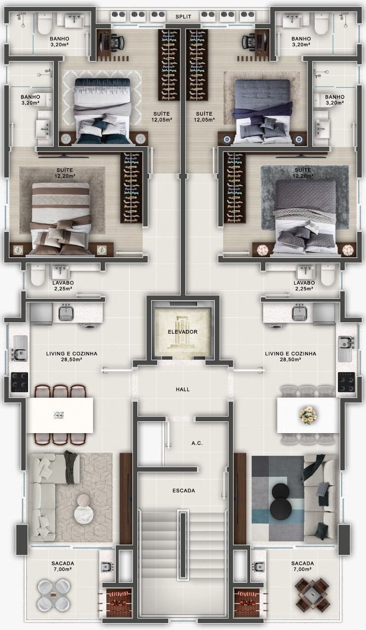 Apartamento Pronto na cidade de Itapema/SC no bairro Meia Praia, 2 dormitórios com suítes e 1 Vaga de garagem, com Lazer Completo. Bem localizado.