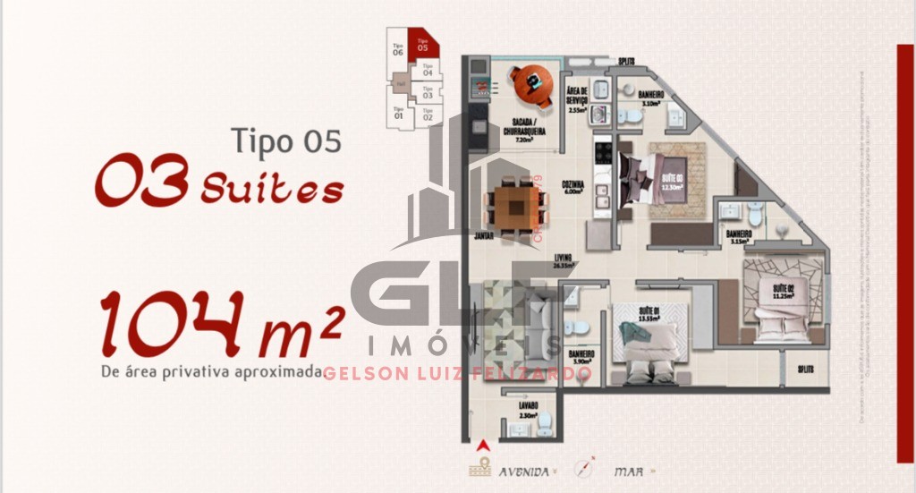 Apartamento Lançamento na cidade de Itapema/SC no bairro Andorinha, com 3 Suítes e 104m², com Lazer Completo. Bem localizado. Investimento