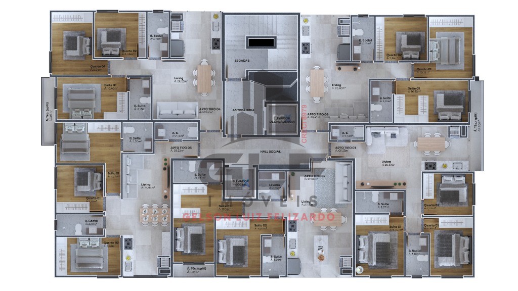 Apartamento Pré-Lançamento em Itapema/SC no bairro Morretes, com 67,68m², 2 Suítes. Área de Lazer Completa. Investimento.