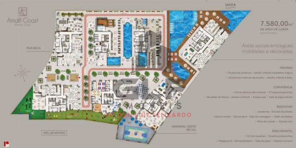 Apartamento em Construção em Itapema/SC no bairro Casa Branca, 69,15m², 2 dorms./1 suíte. 720m do mar. Área de Lazer Completa com 7.580m². Investir!