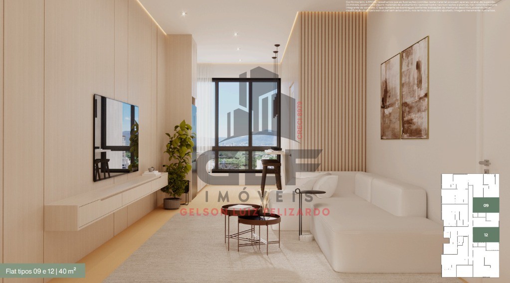 Lançamento Apartamento Flat Alto Padrão em Itapema/SC na Meia Praia, com 1 suíte e 1 vaga de garagem. Ótimo investimento.