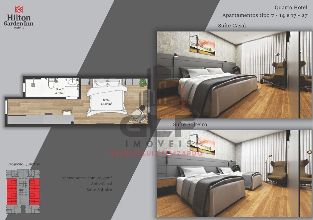 Oportunidade de investimento! Quarto de hotel em Construção a venda em Itapema/SC no bairro Meia Praia, com 28m² próximo ao mar