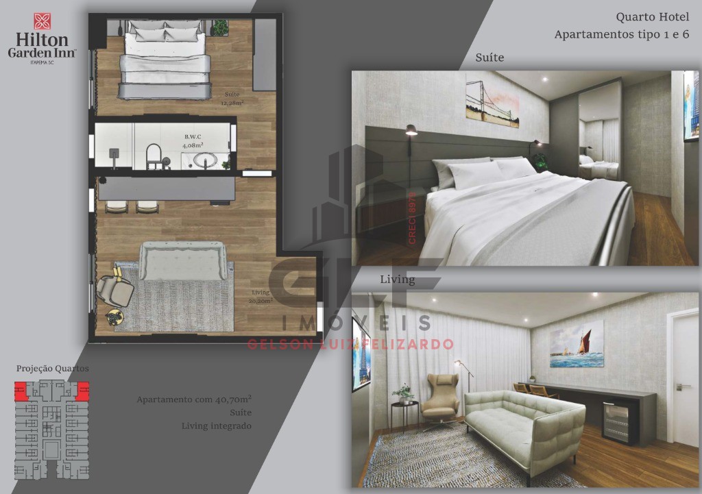 Apartamento Pronto belissimo e bem localizado em Itapema/SC apartamento com 41m², com 1 dormitorio sendo 1 suite
