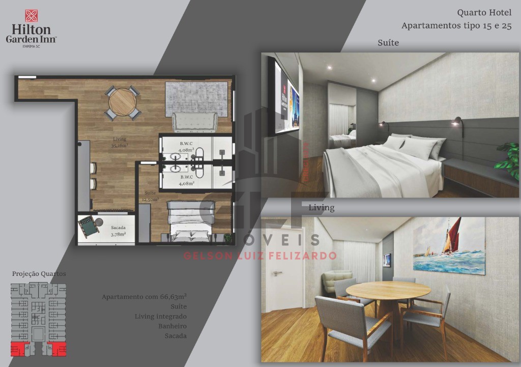 Apartamento Pronto belissimo e bem localizado em Itapema/SC apartamento com 41m², com 1 dormitorio sendo 1 suite