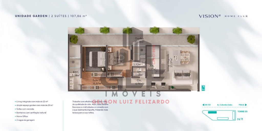 Apartamento Pré Lançamento em Porto Belo dentro do Viva Park, apartamento trás mas segurança e praticidade