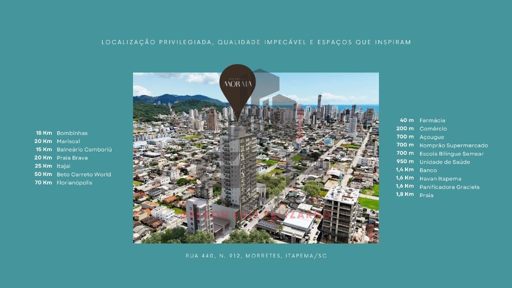 Apartamento Pré Lançamento em Itapema no bairro Morretes, apartamento conta com 68,53m², ainda mais próximo ao mar