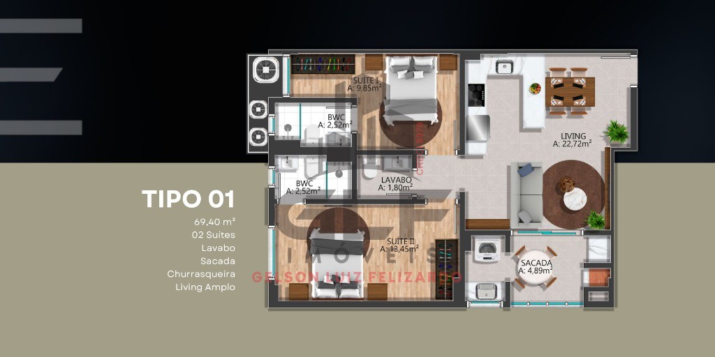 Apartamento Lançamento na cidade de Itapema/SC no bairro Morretes, com 2 Suítes e 1 Vaga de garagem, com Lazer Completo. Bem localizado. Investimento