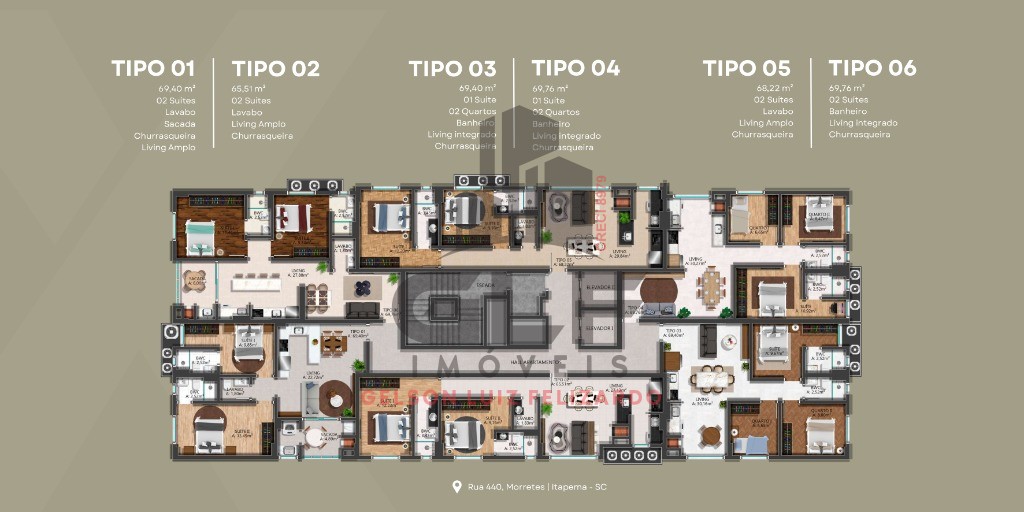 Apartamento Lançamento na cidade de Itapema/SC no bairro Morretes, com 2 Suítes e 1 Vaga de garagem, com Lazer Completo. Bem localizado. Investimento
