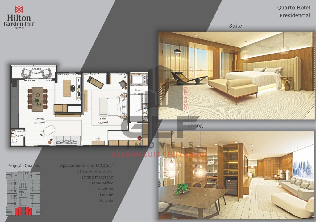 Oportunidade de investimento! Quarto de hotel em Construção a venda em Itapema/SC no bairro Meia Praia, com 28m² próximo ao mar