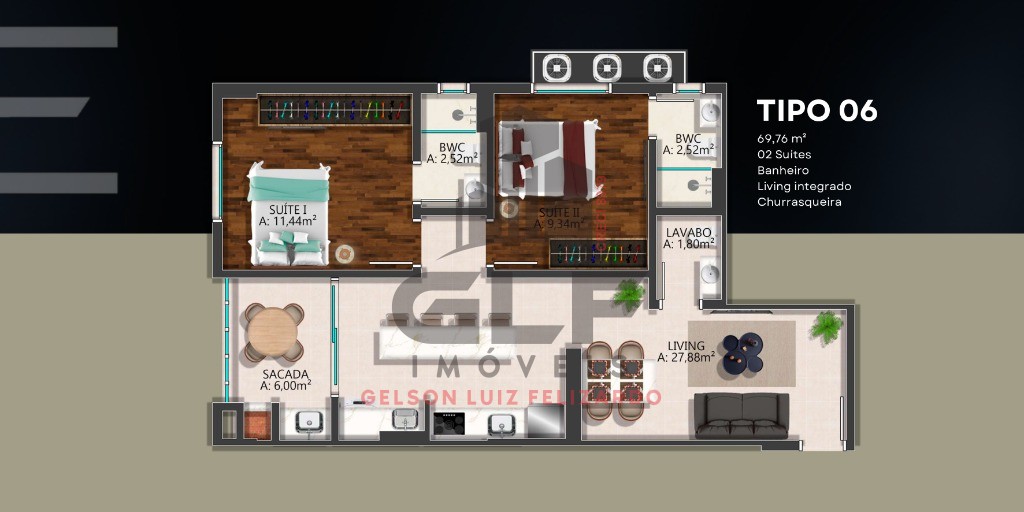 Apartamento Lançamento na cidade de Itapema/SC no bairro Morretes, com 2 Suítes e 1 Vaga de garagem, com Lazer Completo. Bem localizado. Investimento