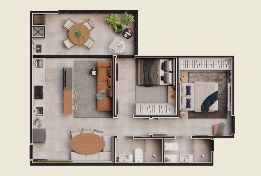 Apto em Construção em Balneário Camboriú, com 67m² área privativa sendo, 1 suíte, 1 vaga de garagem, área de lazer completa