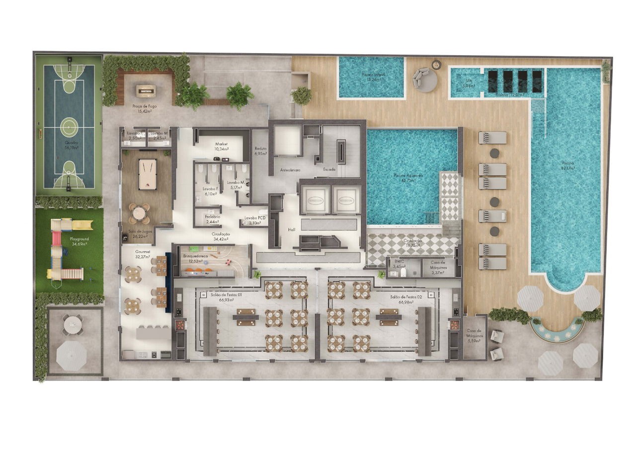 Apto em Construção em Itapema/SC bairro Meia Praia, com 185,20m² área privativa sendo 45 suítes, 3 vagas de garagem, área de lazer completa