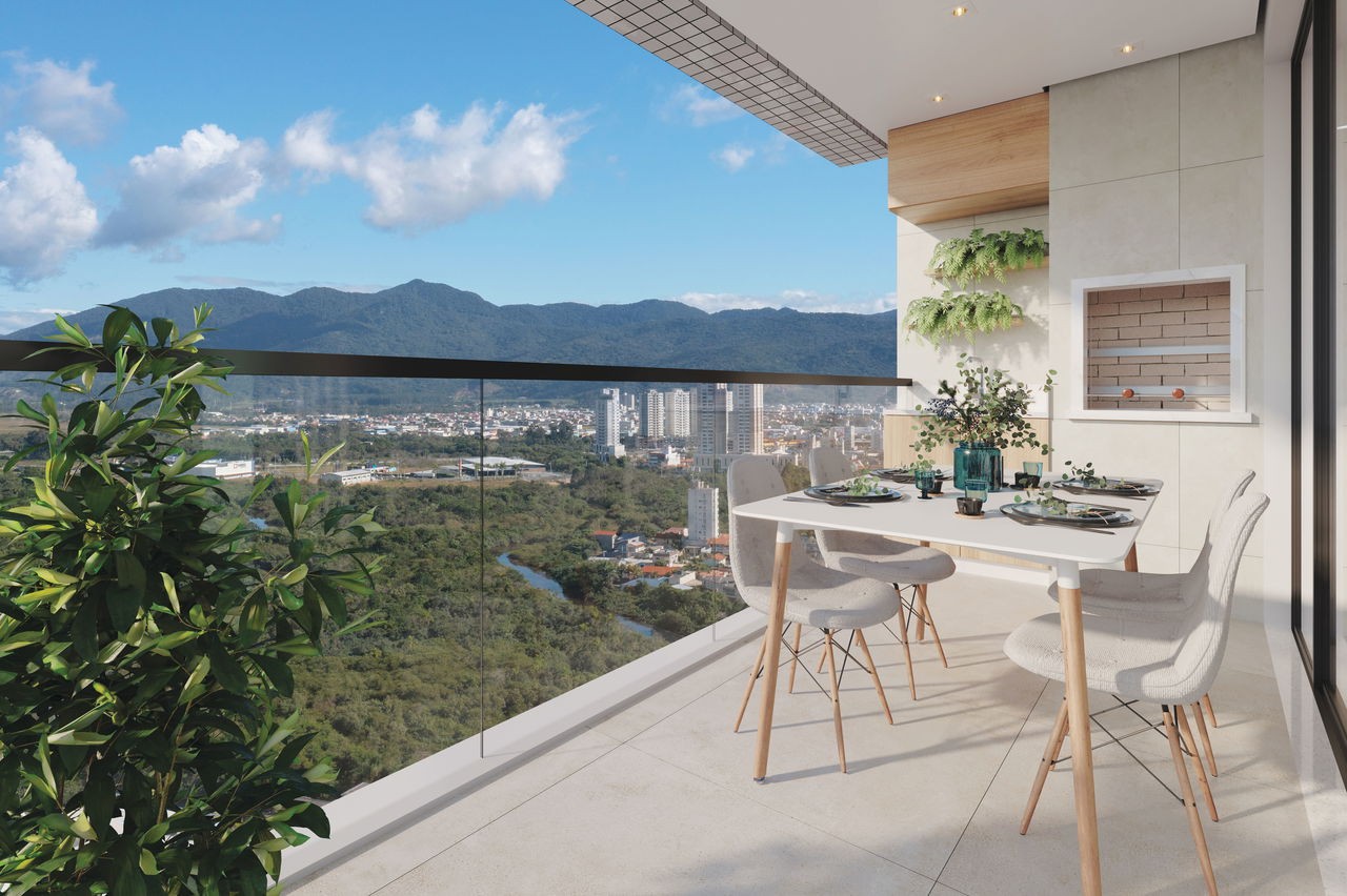 Apto em Construção em Itapema/SC bairro Meia Praia, com 125,79m² área privativa, sendo 3 suítes, 2 vagas de garagem