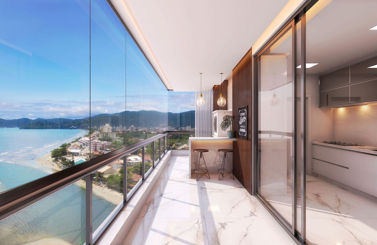 Apto em Construção em Itapema/SC bairro Meia Praia, com 163,10m² área privativa, sendo 4 suítes, 3 vagas de garagem , área de lazer completa
