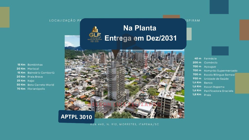 Apartamento Pré Lançamento em Itapema no bairro Morretes, apartamento conta com 68,53m², ainda mais próximo ao mar