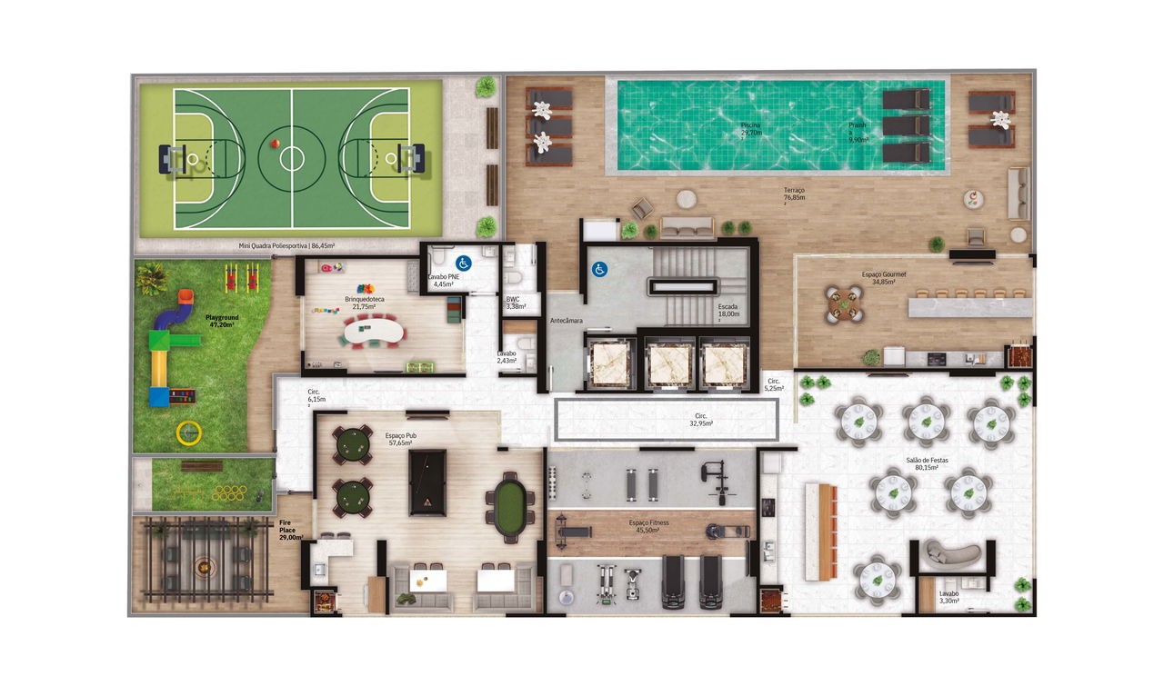 Apto Em Construção em Itapema/SC bairro Meia Praia, com 148.75m² Área privativa, sendo 3 suítes, 2 vagas de garagem, área de lazer completa