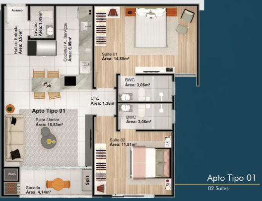 Apto Pronto m Balneário Camboriú, com 350m² área privativa sendo, 4 suítes, 3 vagas de garagem, área de lazer completa