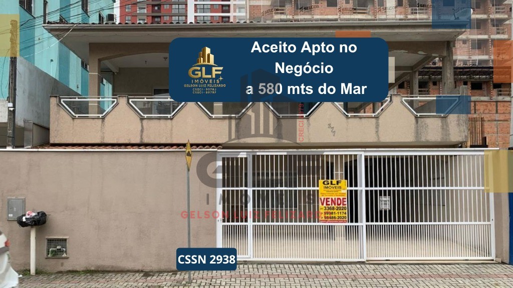 Casa Pronta a 580 metros do Mar em Itapema/SC, bairro Morretes, com 4 Qtos, aceito apartamento no negócio, possui piscina, pebolim, sinuca