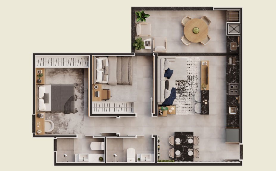 Apto em Construção em Balneário Camboriú, com 67m² área privativa sendo, 1 suíte, 1 vaga de garagem, área de lazer completa