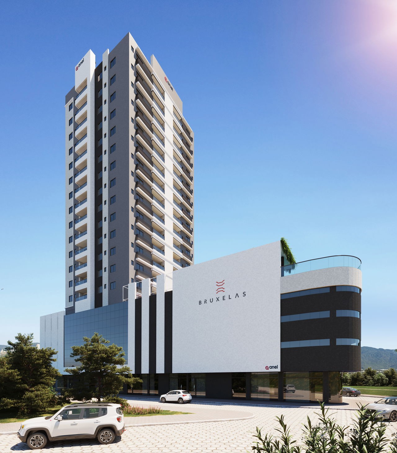 Apto Em Construção em Itapema/SC bairro Meia Praia, com 83m² sendo 2 suítes, 2 vagas de garagem, com área de lazer