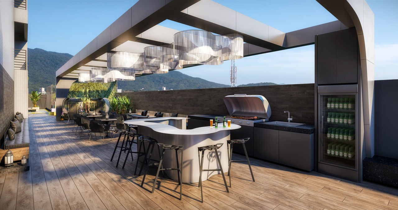 Apto Pronto em Itapema, bairro Meia Praia, com 179m² área privativa, sendo 4 suítes, 3 vagas de garagem, área de lazer completa