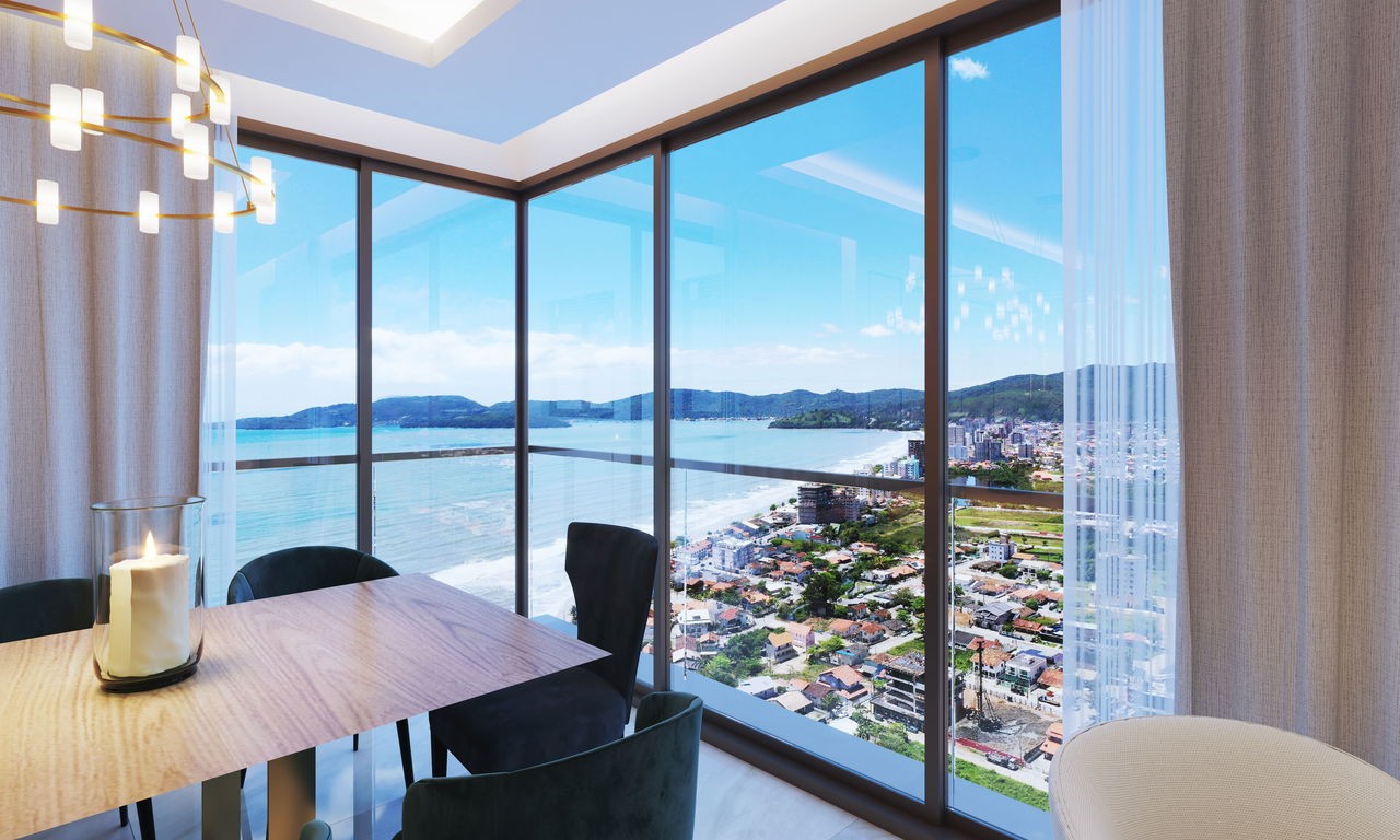 Apto em Construção em Itapema/SC bairro Meia Praia, com 206,04m² área privativa, sendo 4 suítes, 3 vagas de garagem, área de lazer completa