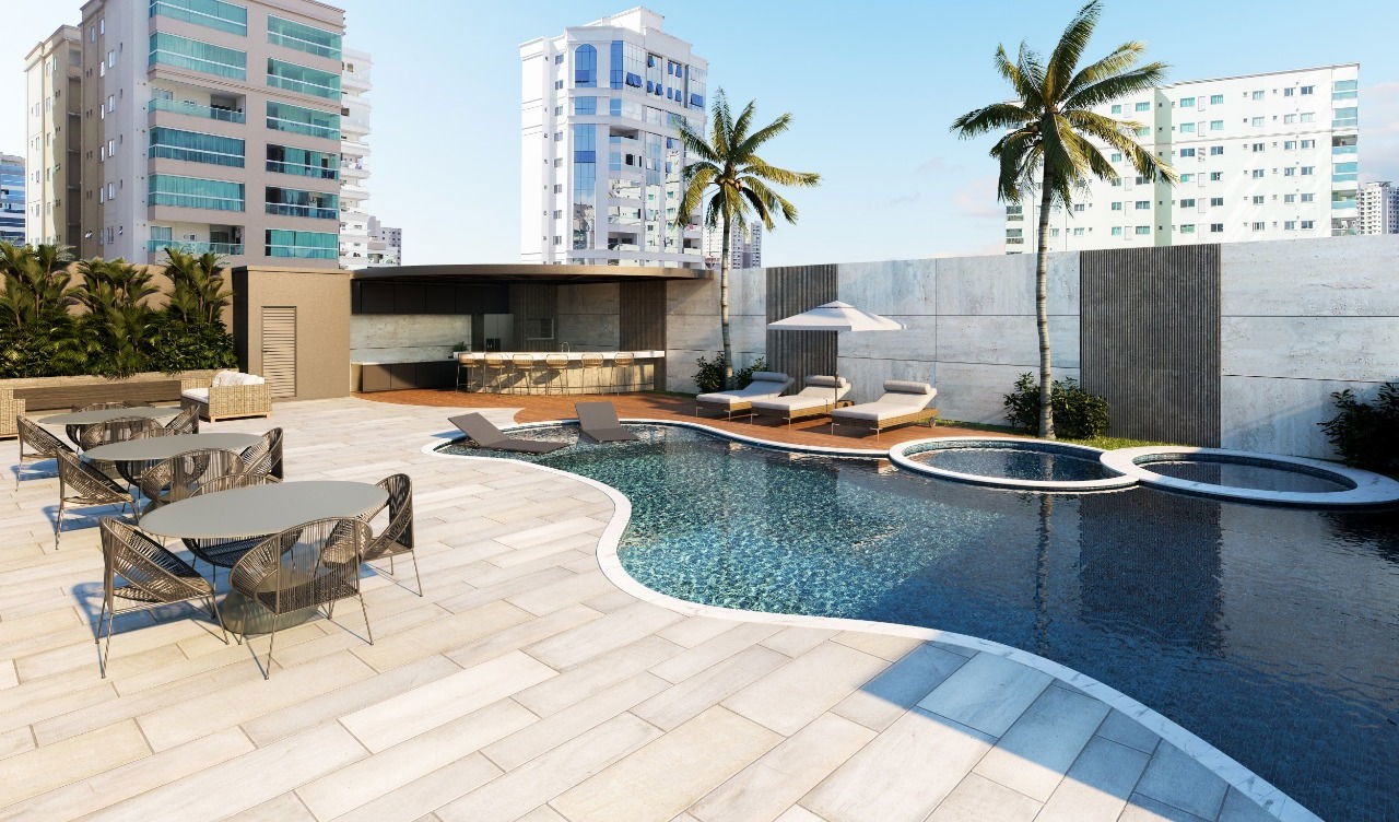 Apto Pronto em Itapema/SC bairro Meia Praia, com 143,65m² área privativa sendo 4 suítes, 3 vagas de garagem, área de lazer completa