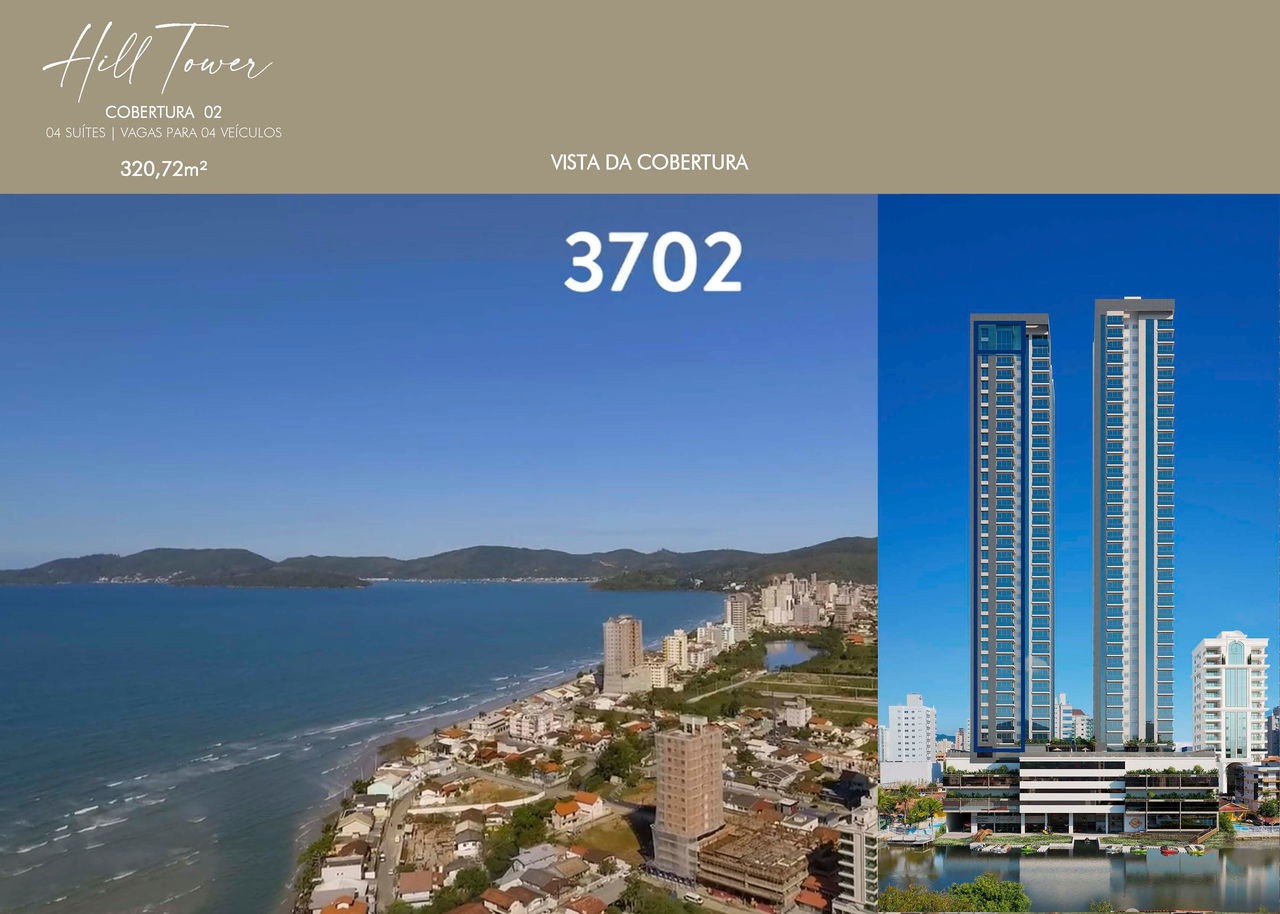Apto em Construção em Itapema/SC bairro Meia Praia, com 206,04m² área privativa, sendo 4 suítes, 3 vagas de garagem, área de lazer completa