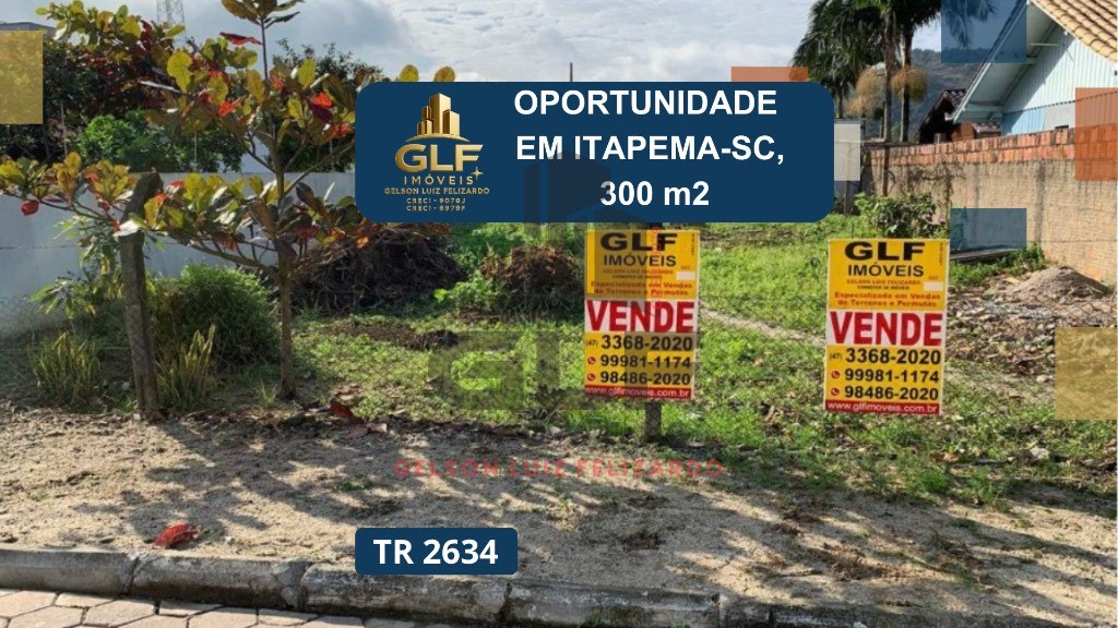 Barbada Terreno a venda na cidade de Itapema/SC no bairro Alto São Bento, com metragem de 300 m² sendo 12 x 25. Oportunidade de Investimento