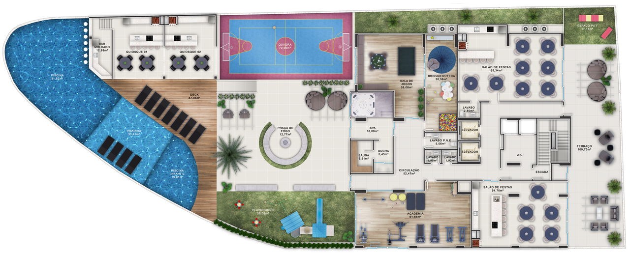 Apto Em Construção em Itapema/SC bairro Meia Praia, com 104m² área privativa, sendo 3 suítes, 2 vagas de garagem, com área de lazer