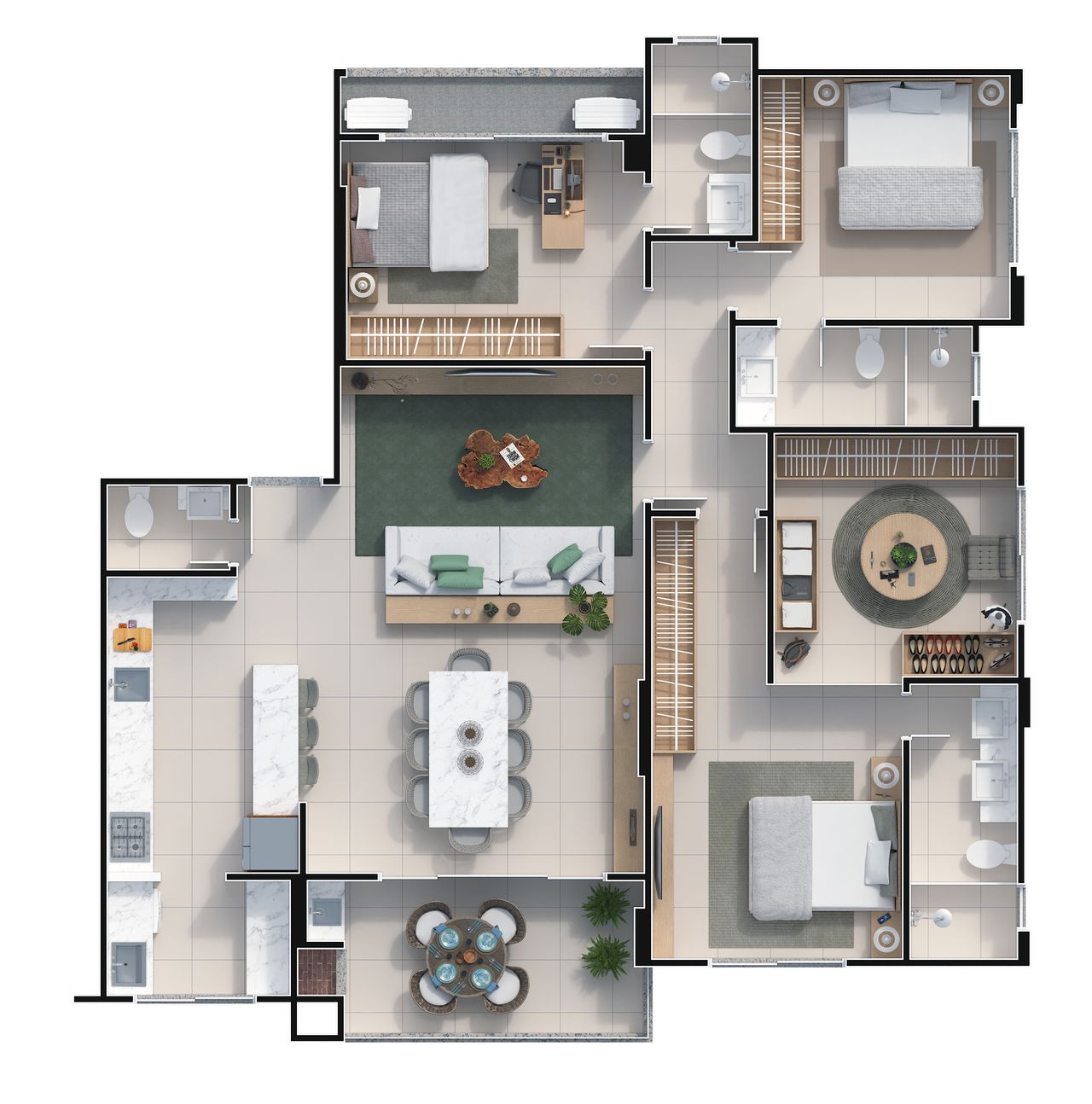 Apto Pronto de luxo na cidade de Balneário Camboriú/SC, no bairro Pioneiros, com 3 Suítes e 3 Vagas de Garagem. Localização Privilegiada. 210m do mar
