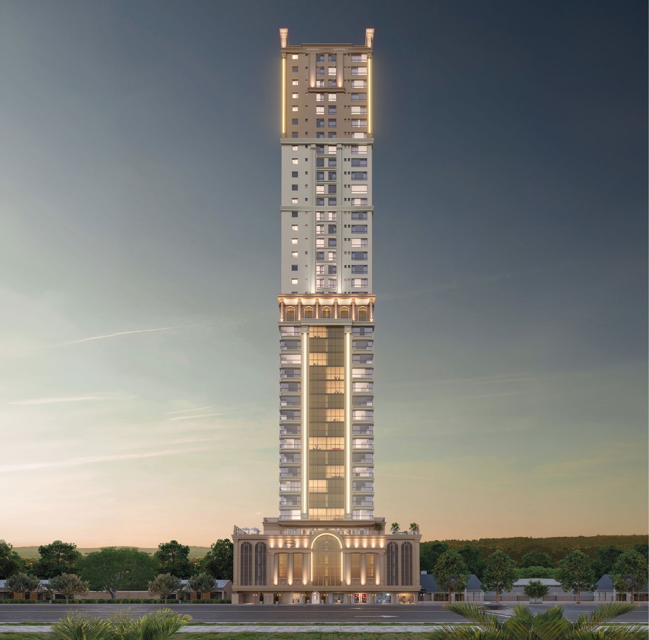 Apto em Construção em Itapema, bairro ,Meia Praia, com 250,05m² área privativa com 6 dormitórios, sendo 5 suítes, 4 vagas de garagem, área de lazer