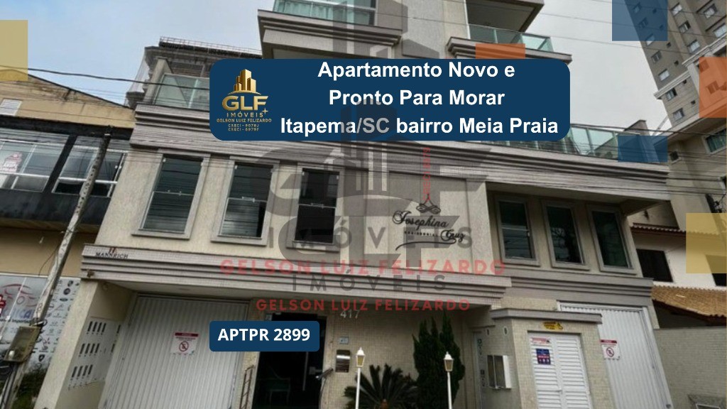 Apartamento Novo e Pronto para morar na cidade de Itapema/SC no bairro Meia Praia, com 84m², 2 Suítes e 2 Vagas de garagem. Bem localizado.