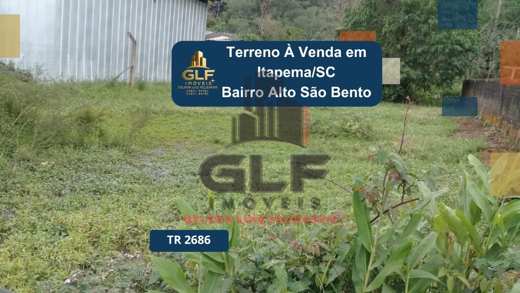 Terreno a venda na cidade de Itapema/SC no bairro Alto São Bento, com metragem de 369 m² sendo 12 x 33. Oportunidade de Investimento