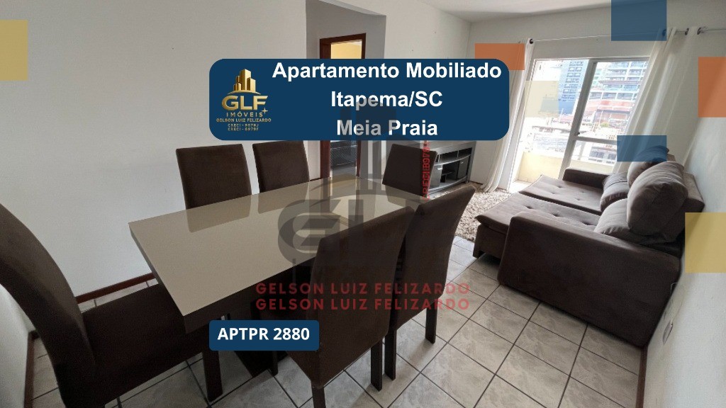 Apartamento Pronto Mobiliado em Itapema/SC no bairro Meia Praia, 2 Quartos/ 1 suíte e 1 Vaga de garagem. Bem localizado. Investir