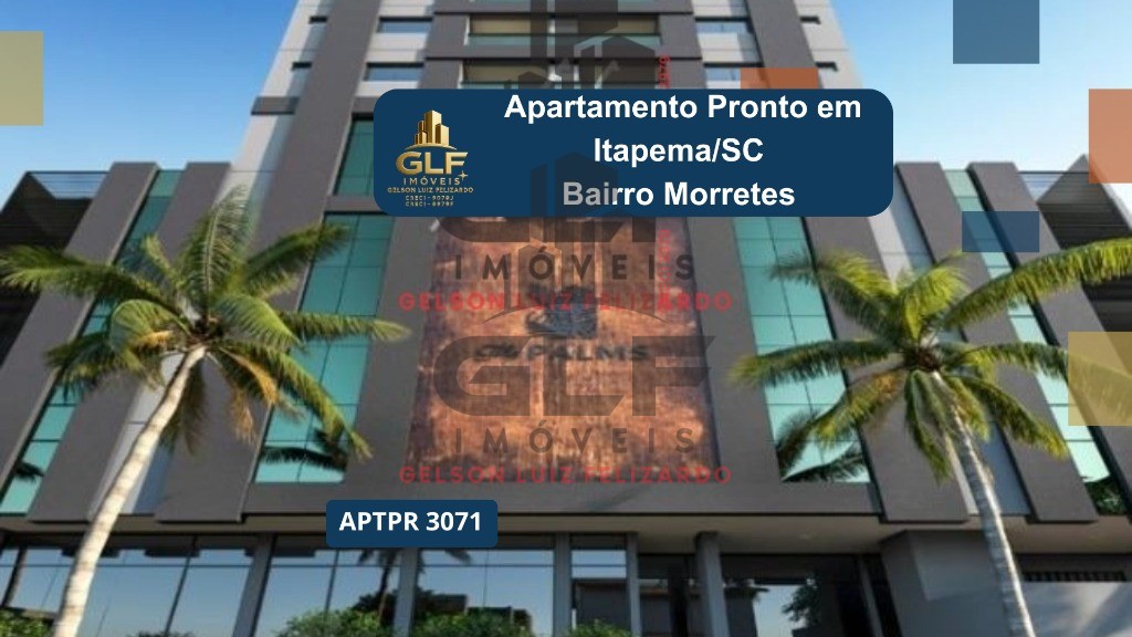 Apto Pronto em Itapema/SC bairro Morretes com 65m² área privativa sendo 2 suítes, 1 vaga de garagem, área de lazer completa